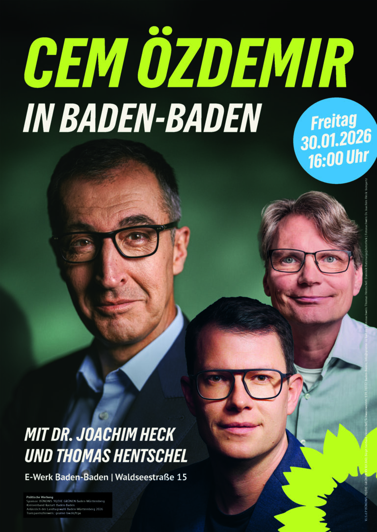 Cem Özdemir in Baden-Baden am 30. Januar 2026 ab 16 Uhr im E-Werk